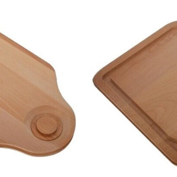 Curtis Stone 2-in-1 Reversible Beech Wood Cutting Board with Chute - Picture 4 of 12